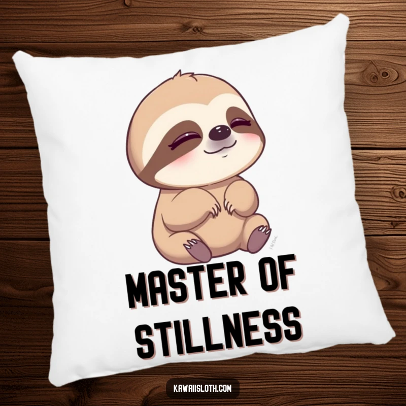 Funny pillow with a sloth slowly blinking, offering comfort and a peaceful, humorous vibe.
