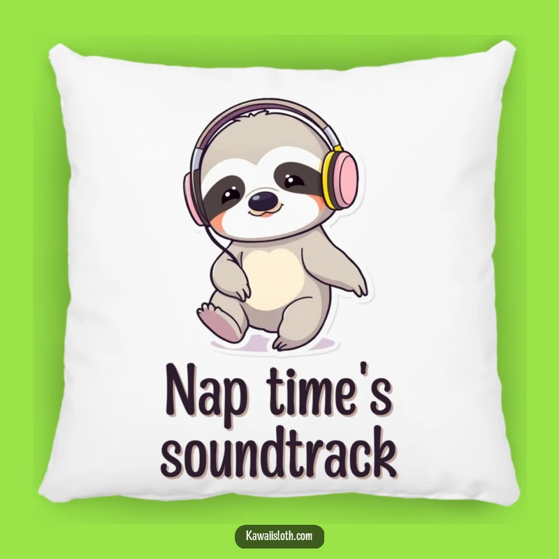 Funny Sloth Tapping Foot Headphones Pillow: Comfy and Hilarious Accent Piece