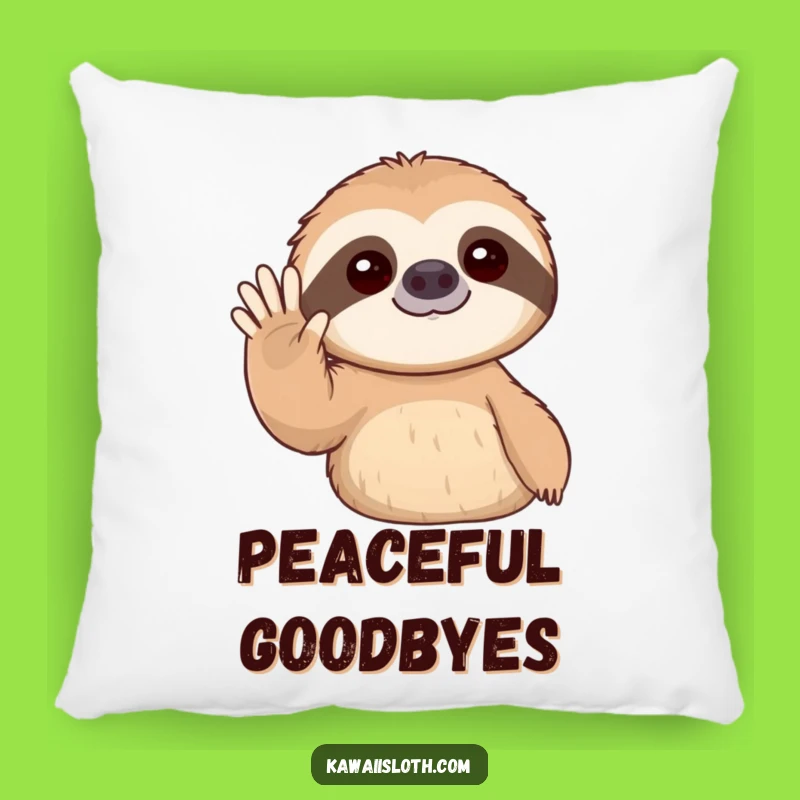 Funny Sloth Gentle Wave Pillow: Snuggle Up with a Slow Hello!