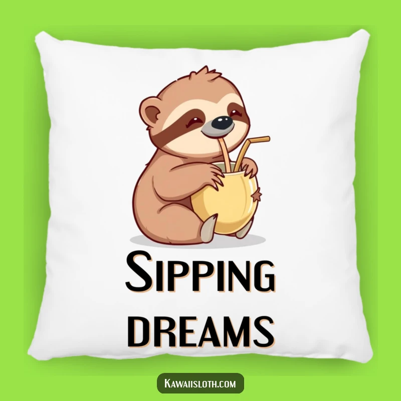 Funny Vacation Sloth Pillow - Cozy Comfort with Tropical Humor