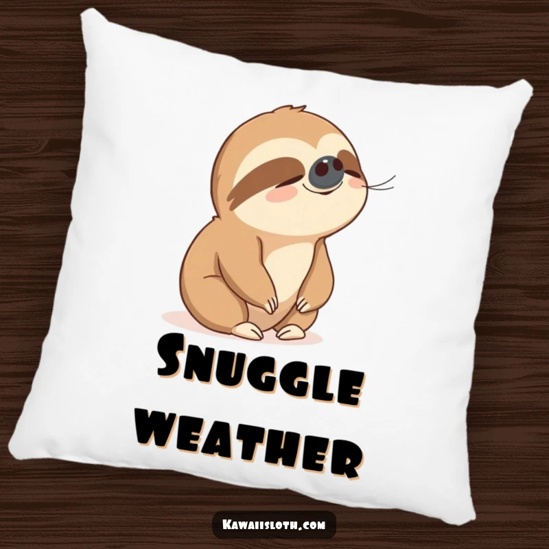 Funny pillow featuring a peaceful sloth enjoying a gentle breeze, ideal for adding comfort and calm.