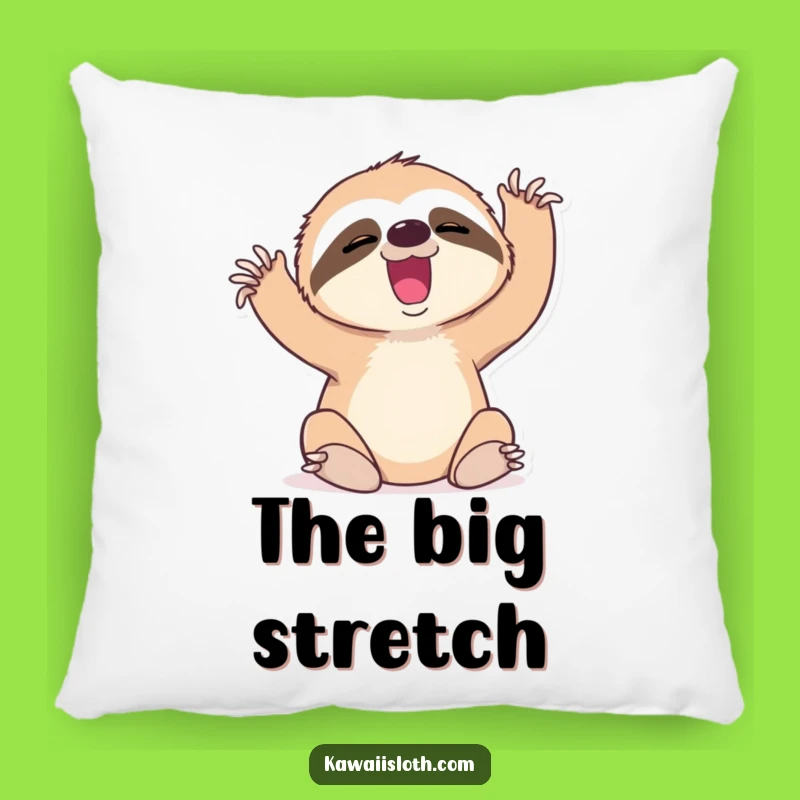 Funny Sloth Yawn Pillow - Comfy Effortful Cartoon Accent