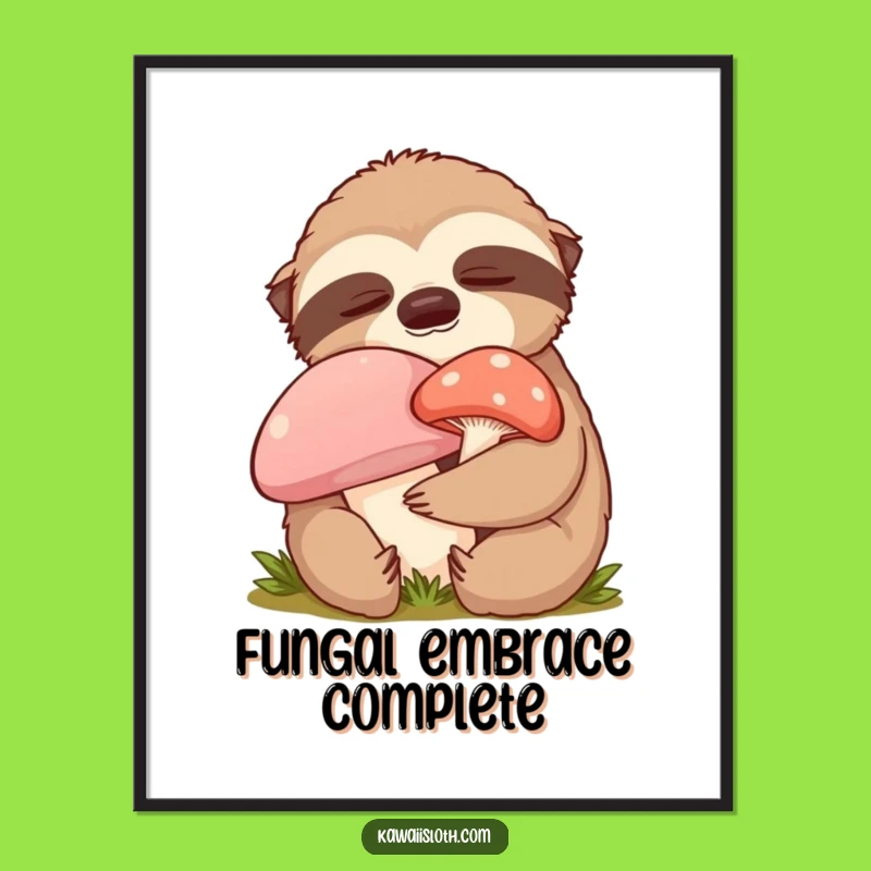 Funny Content Sloth Digital Art Print - Instant Download of Comical Cozy Hugs