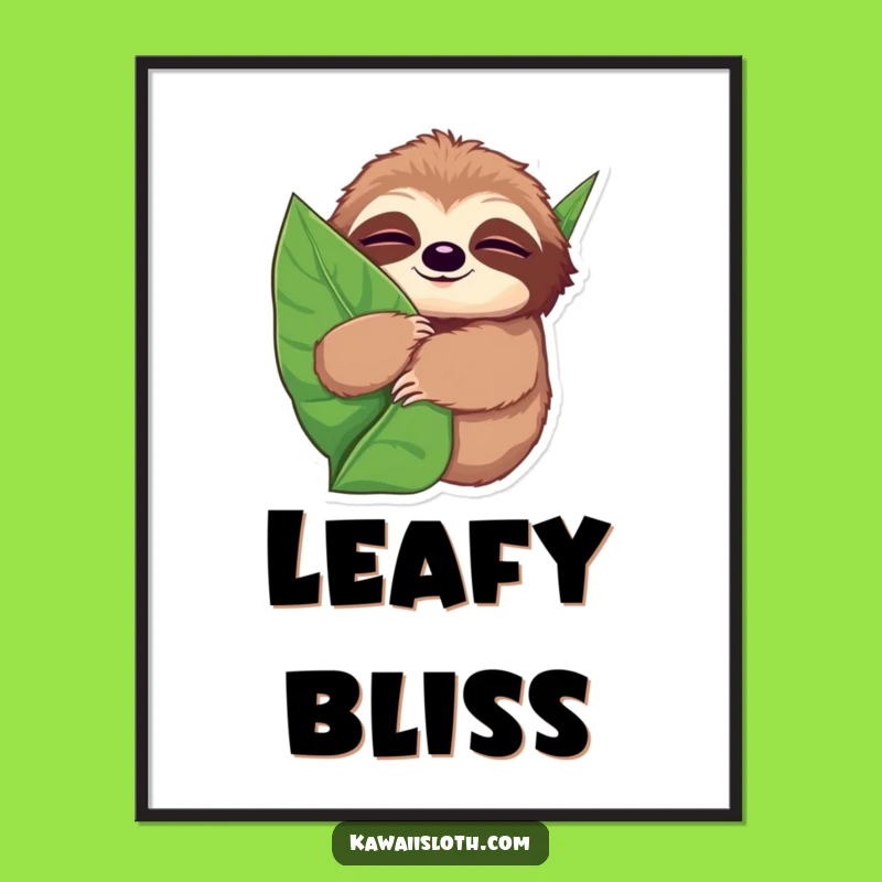 Funny Sleepy Sloth Digital Art - Instant Decor for Comfort