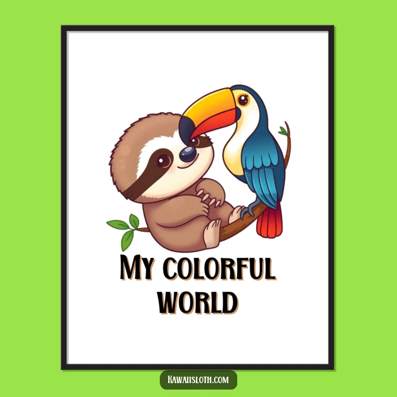 Funny Sloth & Toucan Digital Art: Instant Humor Download, A Perfect Funny Gift