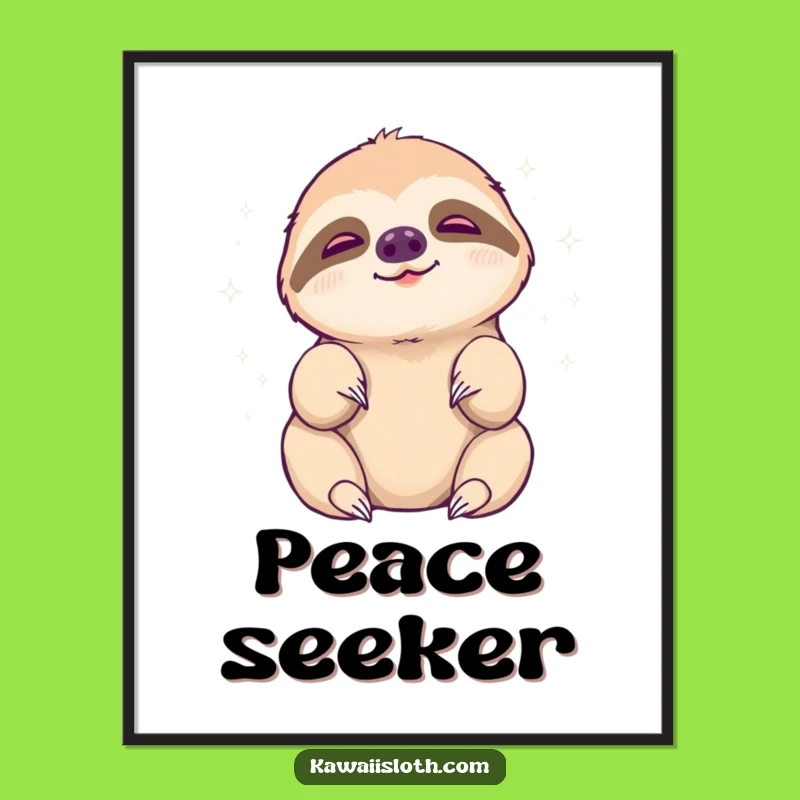 Funny Sloth Aura Digital Art - Languid Peace Print for Serene, Amusing Decor