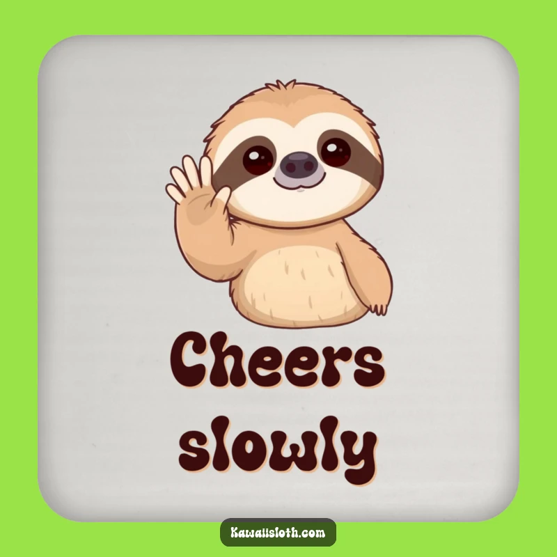 Funny Sloth Gentle Wave Coasters: Protect Surfaces with a Slow Hello!