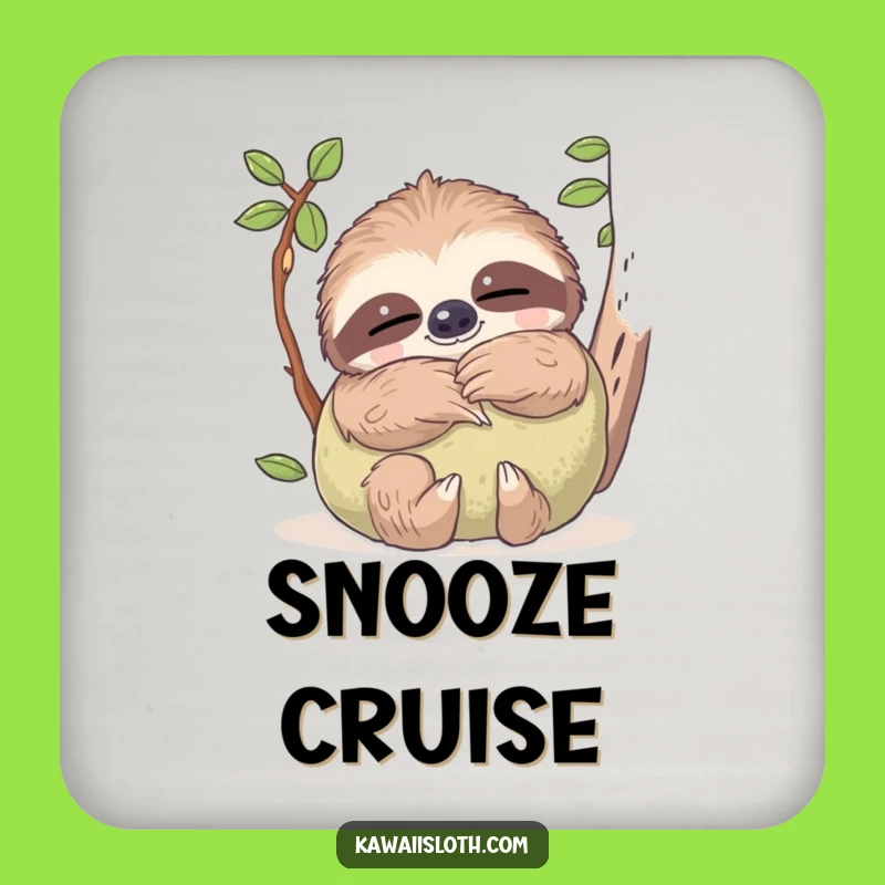 Funny Dreamy Sloth Pillow Coasters (Set of 4) - Protect Surfaces with Cozy Humor