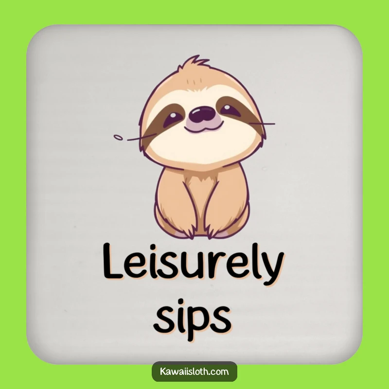 Funny Serene Sloth Breeze Coaster - Protect Surfaces with Peaceful Style