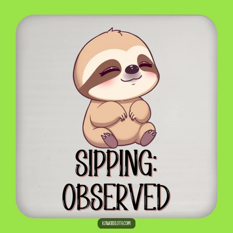 Funny Sloth Blinking Coaster - Protect Surfaces with Peaceful Humor