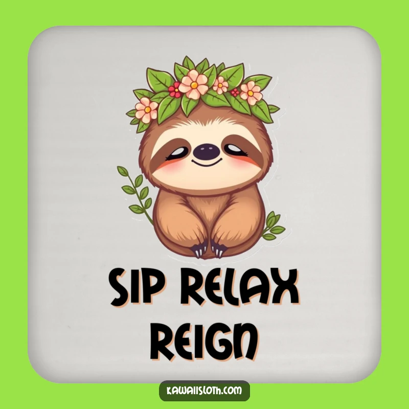 Funny Sloth Crown Drink Coasters: Set of Hilarious Gifts for Nature Lovers, Protecting Surfaces with Peace
