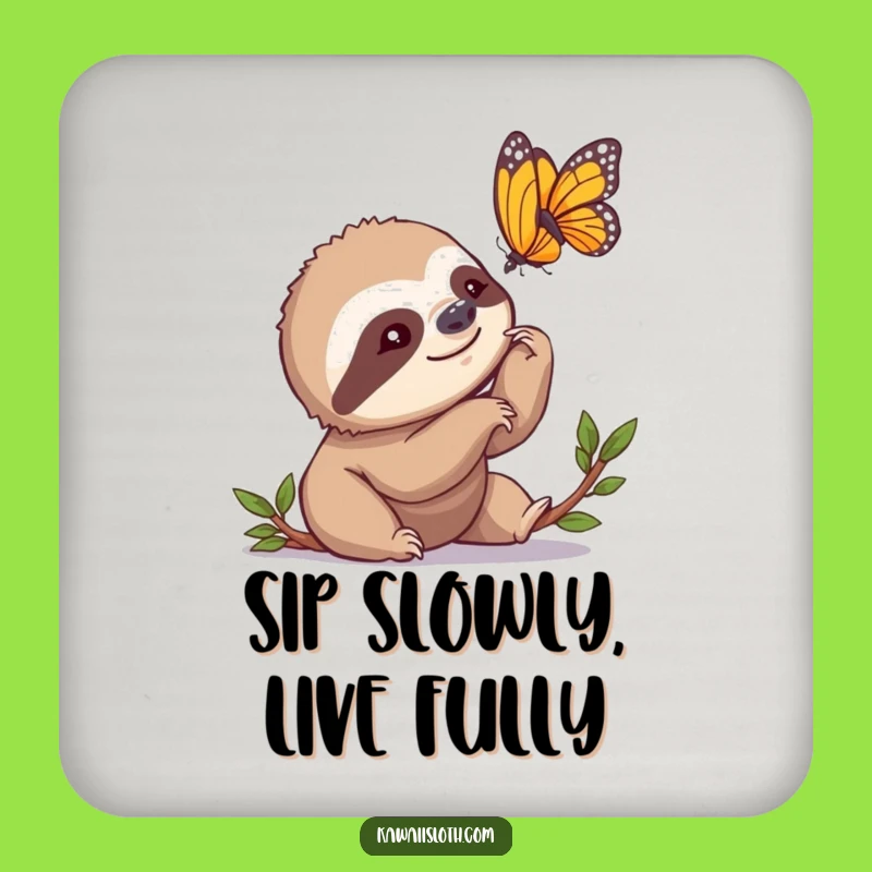 Funny Sloth Drink Coaster: Protect Surfaces With Slow-Motion Style!