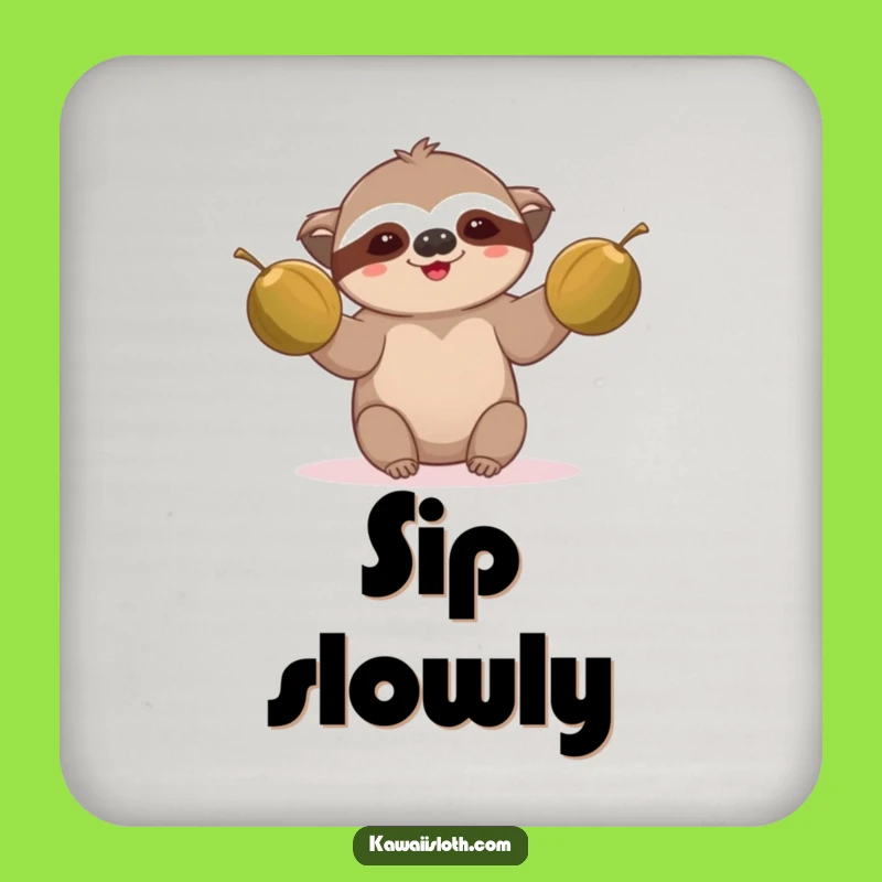 Funny Sloth Juggling Coaster: Protect Surfaces with Tropical Calm