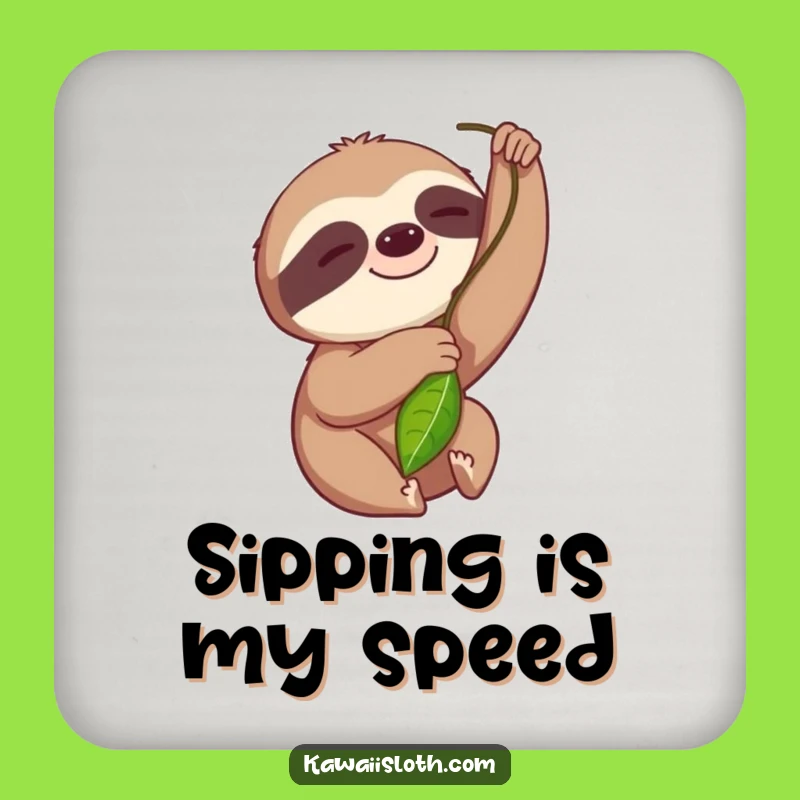 Funny Sloth Leaf Reach Coasters: Protect Surfaces with Slow-Life Charm!