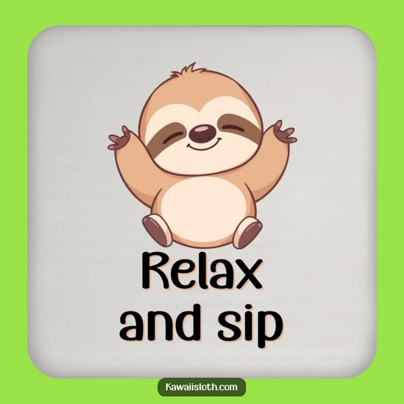 Funny Sloth Stretch Coaster: Calm Protection, Humorous Gift