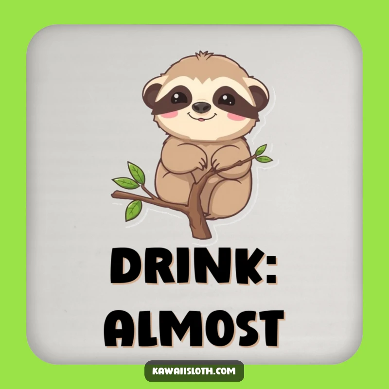 Funny Sloth Stuck Coaster - Protect Surfaces With Slow Animal Humor