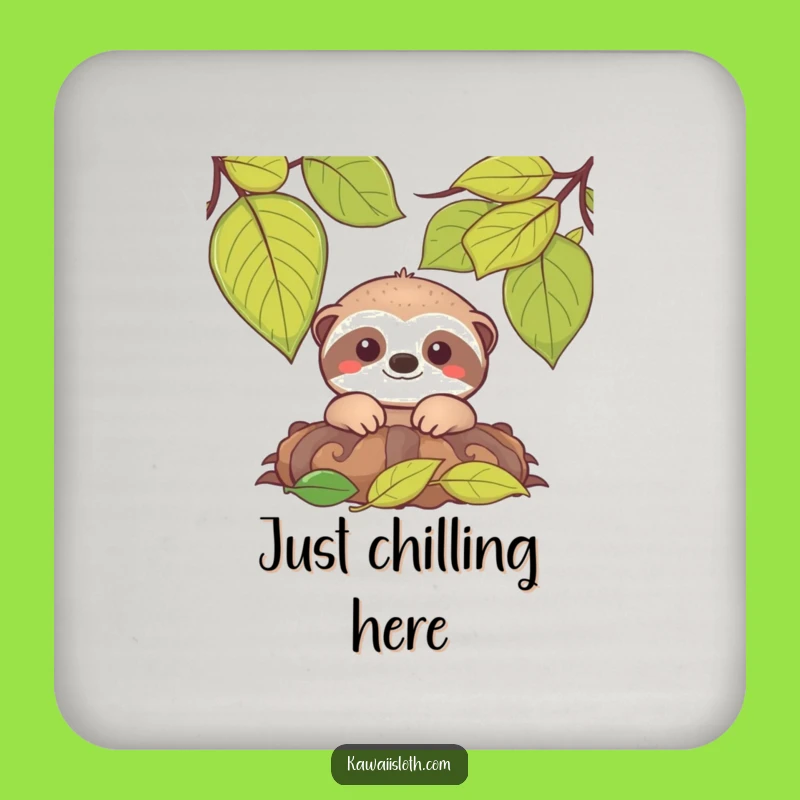 Funny Sloth Peeking Coaster Set: Humorous Gift for Gentle Table Protection