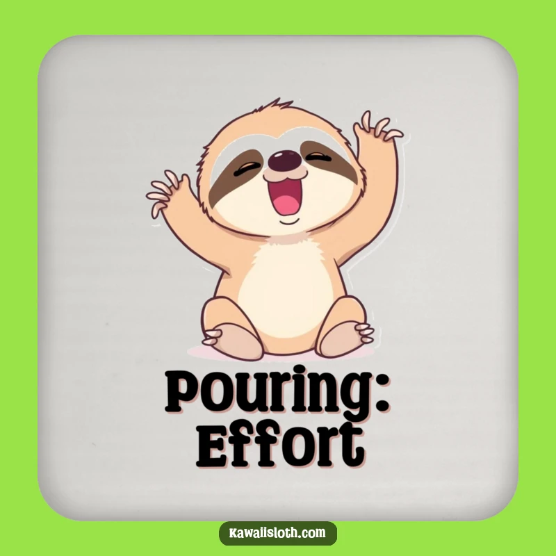 Funny Sloth Yawn Coaster - Protect Surfaces With Effortful Humor