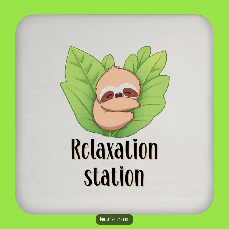 Funny Sloth Hugging Plant Drink Coaster: Sip with Serenity, Ideal Funny Gift for Plant Enthusiasts