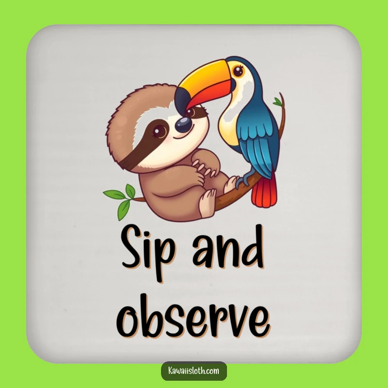 Funny Sloth & Toucan Coasters: Protect Surfaces with Humor, A Unique Funny Gift