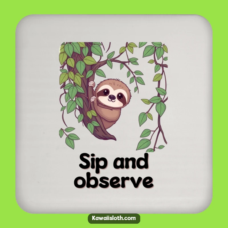 Funny Shy Sloth Coaster - Gentle Protection with a Peek-a-Boo for Tables