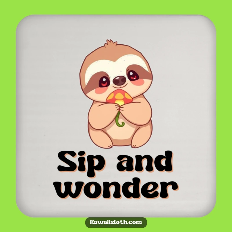 Funny Sloth Drink Coaster: Protect Surfaces With Magical Humor!