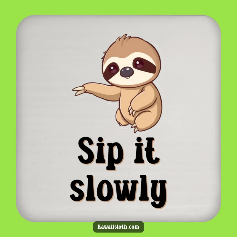 Kawaii Sloth Gentle Hug Coaster: Protect Surfaces with Cuteness!