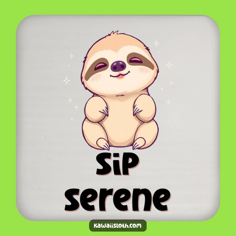 Funny Sloth Aura Coaster - Languid Peace Protection for Tables, Serene Style