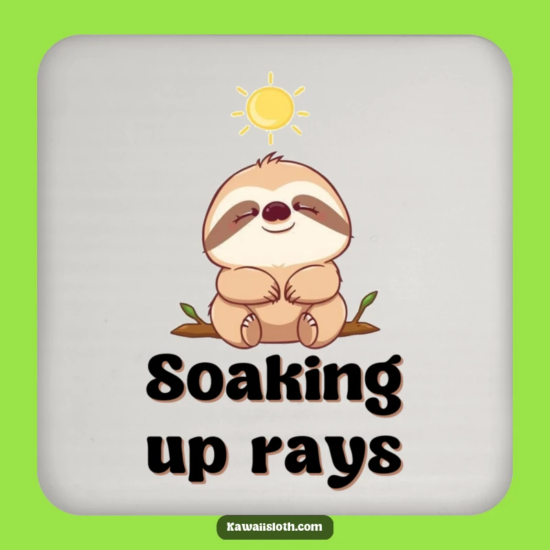 Funny Sloth Sunbeam Coaster: Protect Surfaces with Serene Style