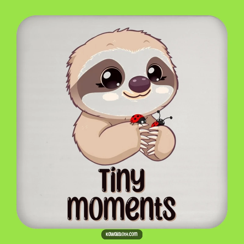 Funny Innocent Sloth Coaster - Ladybug Paw Observer Drink Decor Gift