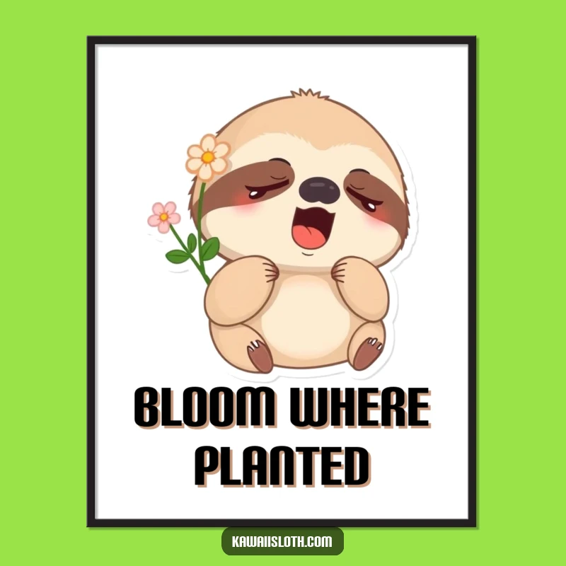 Funny Sleepy Sloth Poster - Wall Art to Make You Yawn with Laughter