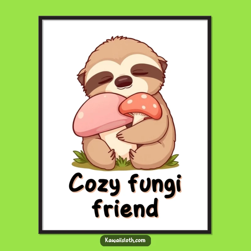 Funny Content Sloth Poster - Wall Art for Cozy Vibes and Hilarious Relaxation