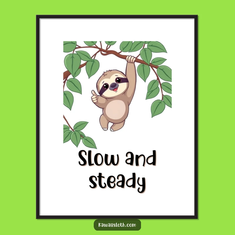 Funny Sloth Art Print - Positive Vibes Decor & Hilarious Gift