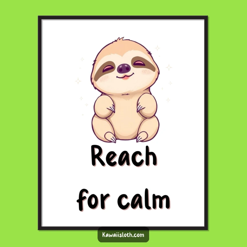 Funny Sloth Aura Poster - Languid Reach Artwork for a Peaceful, Humorous Space