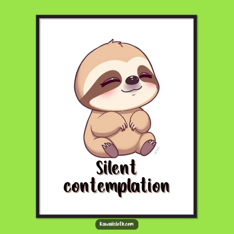 Funny Sloth Blinking Poster - Peaceful Slow Animal Wall Art