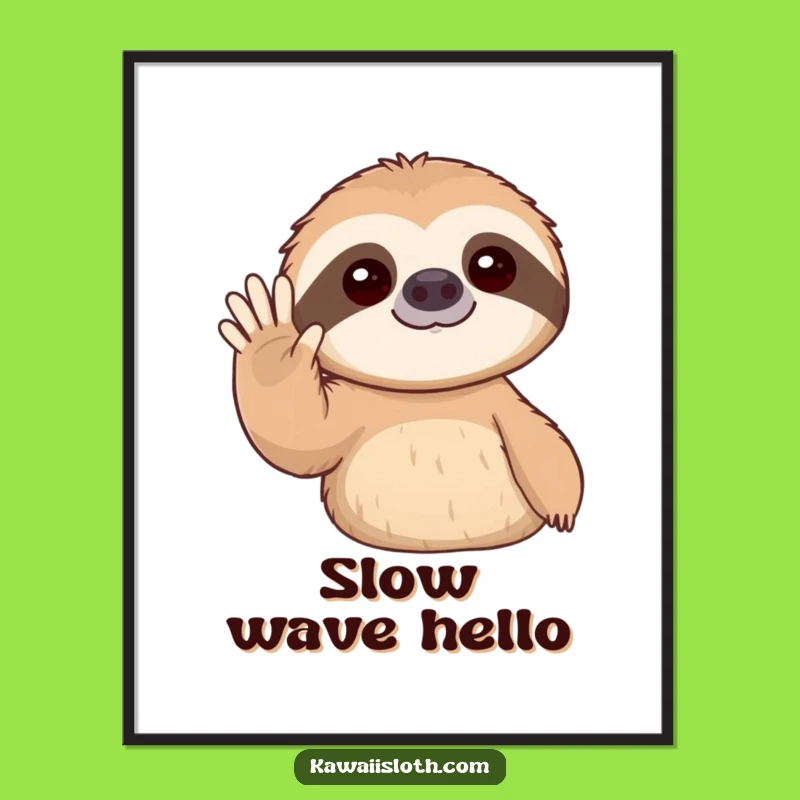 Funny Sloth Gentle Wave Poster: Friendly Art for Your Walls!