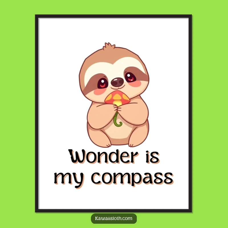 Funny Sloth Mushroom Poster: Enchanting Art for a Humorous Home!