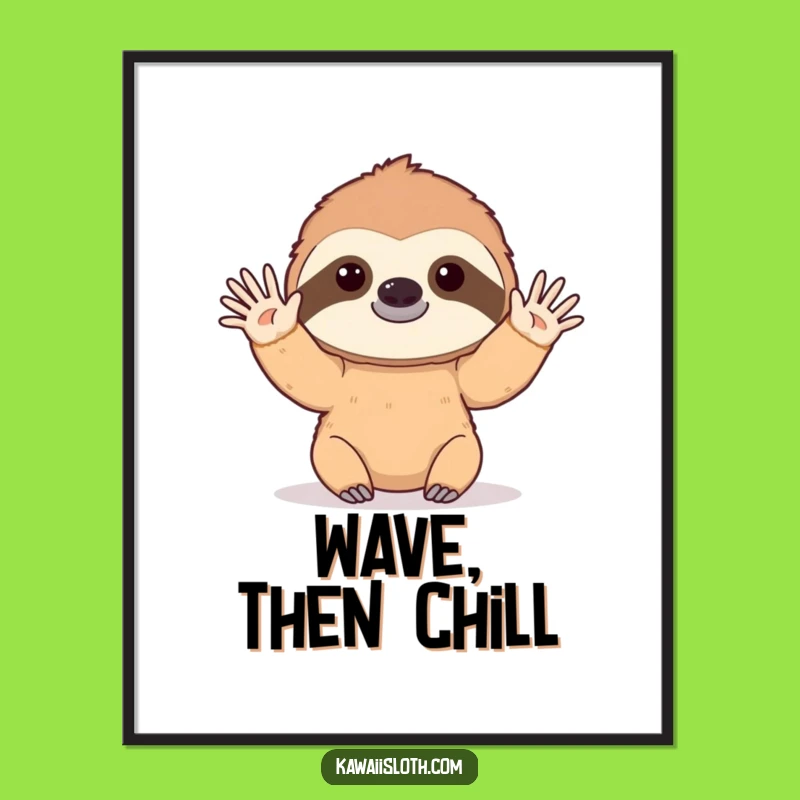 Funny Sloth Poster: Slow Hello Art, a Hilarious Decor Gift