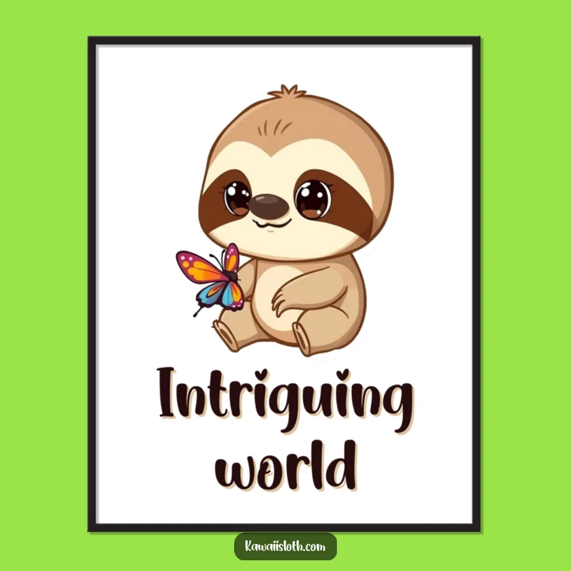 Funny Sloth Butterfly Watcher Poster: Inspire Wonder on Your Walls!