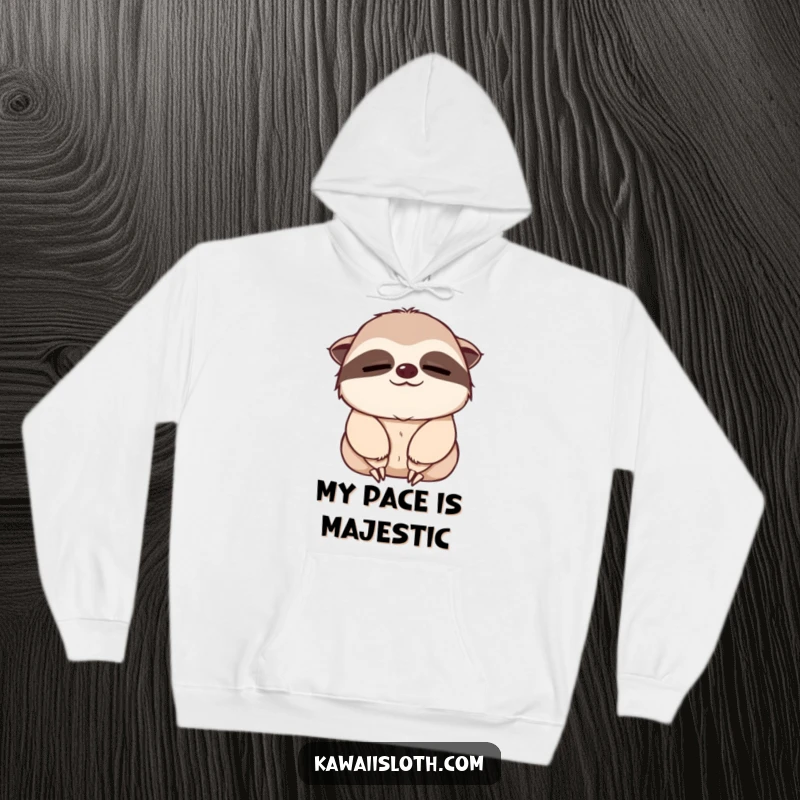 Funny hoodie featuring a sleepy sloth giving a slow, gentle nod, embodying ultimate relaxation and peaceful agreement.