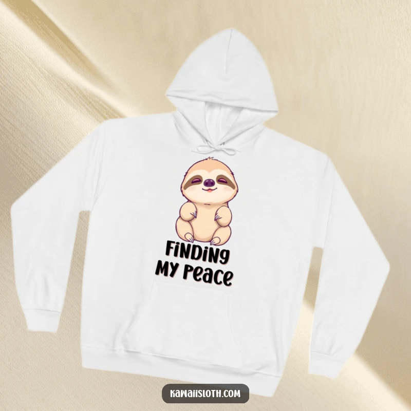 Funny sloth hoodie, sloth reaching languidly for a peaceful aura, humorous and cozy, great funny gift.