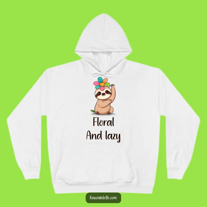 Funny Flower Sloth Hoodie - Cozy Head Balance Comfort, Ultimate Funny Gift!
