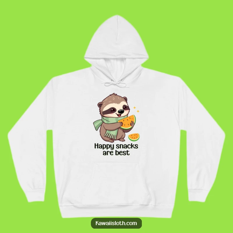 Funny Happy Sloth Hoodie: Warm Humorous Gift for Cozy Snack Time