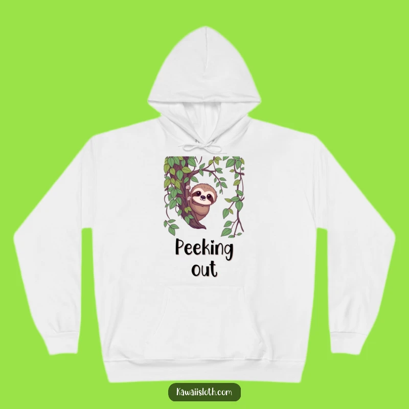 Funny Shy Sloth Hoodie - Cozy and Cute Peek-a-Boo Design for Warm Hugs