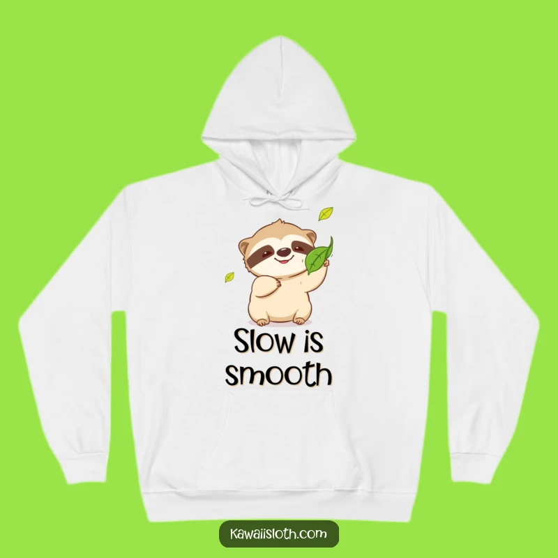 Funny Sloth Catching Leaf Hoodie - Cozy and Hilarious Gift for Ultimate Relaxation