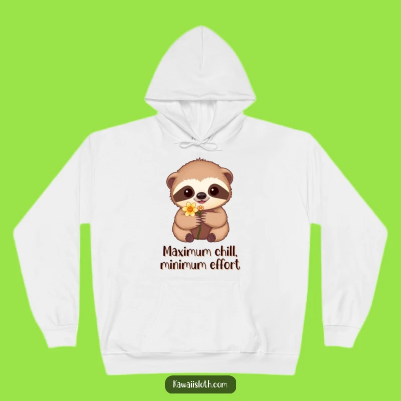 Cozy Funny Sloth Flower Hoodie: Snuggle Up with This Funny Gift