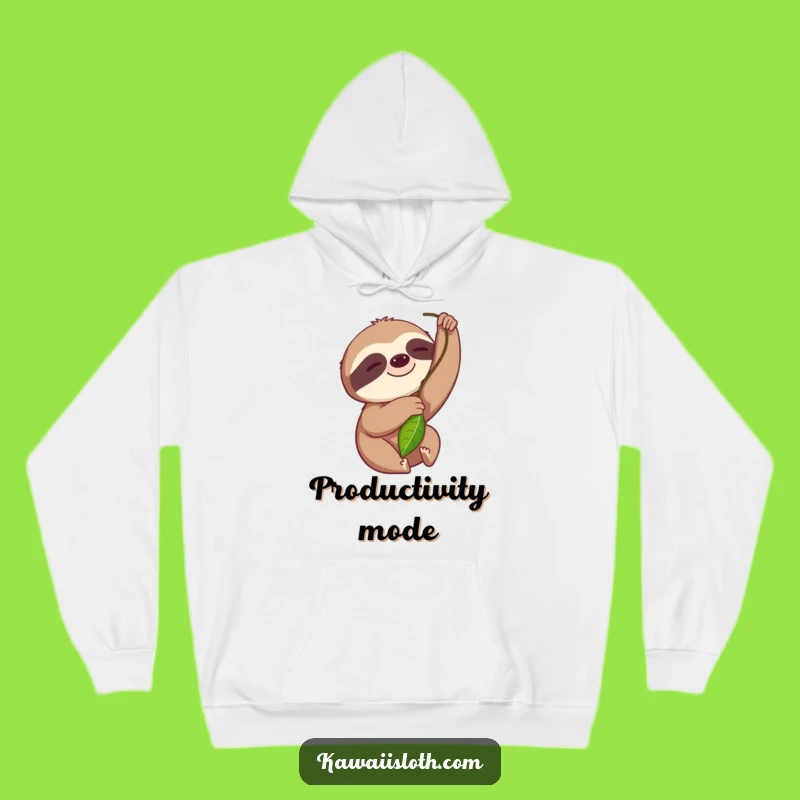 Funny Sloth Leaf Reach Hoodie: Cozy Comfort for the Unhurried Soul!
