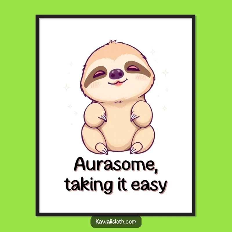Free Printable Wall Art: Sloth Aura Reach - Funny Animal Downloadable Decor