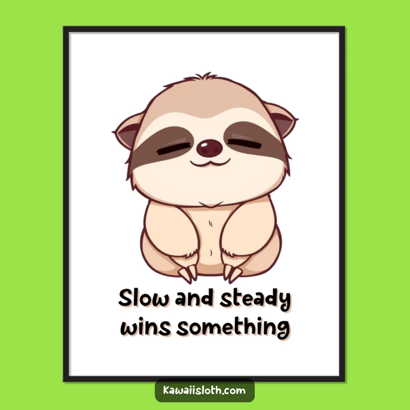 Free Printable Sloth Wall Art: Sleepy Nodding Sloth Downloadable Decor