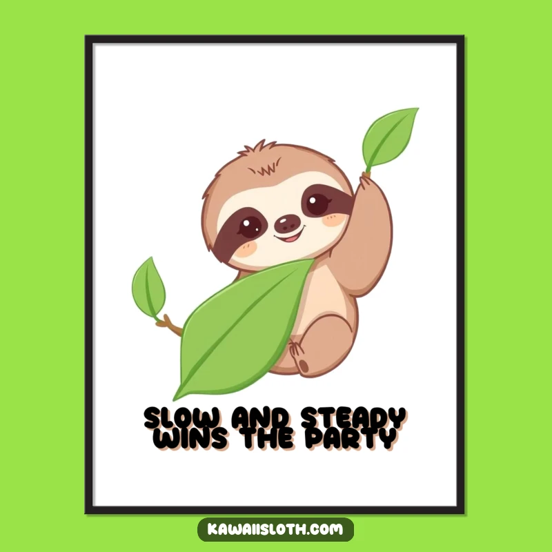 Free Printable Wall Art: Slow Sloth's Journey, Hilarious Downloadable Decor for Your Home